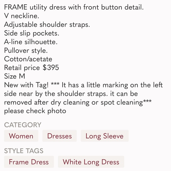 Frame Tiered Utility Dress sz M - Picture 12 of 15